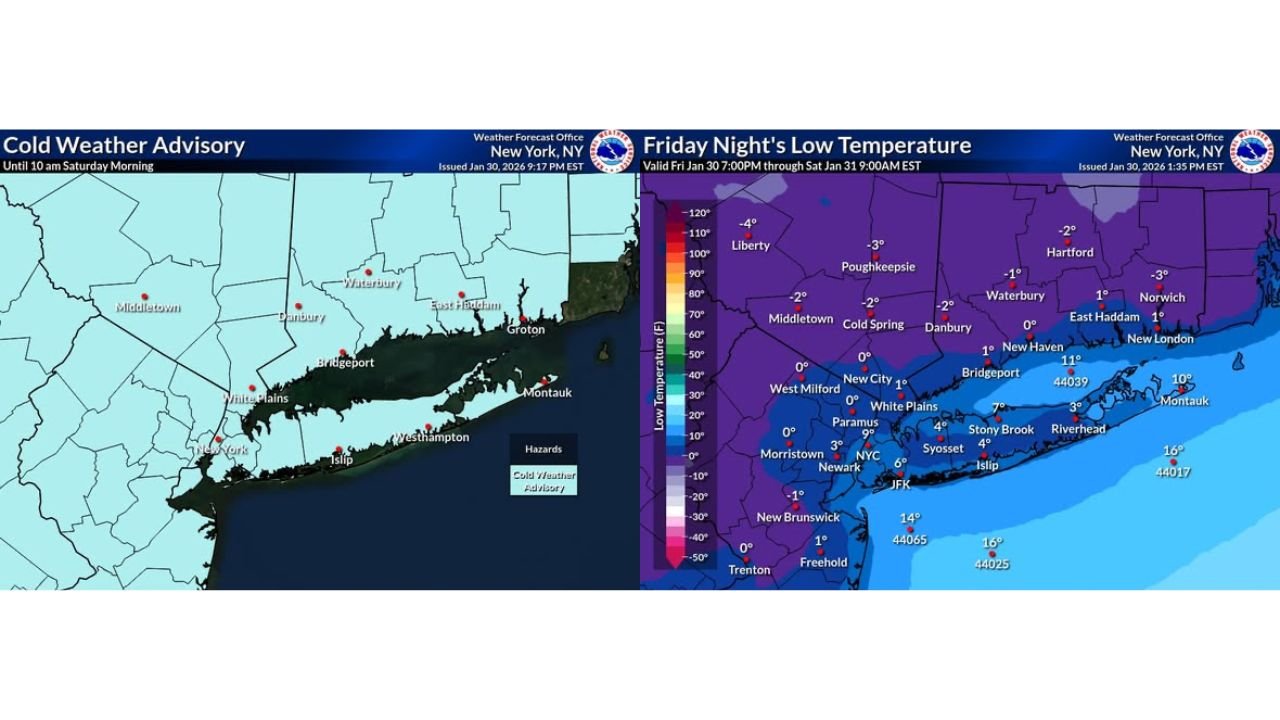 Tri-State Cold Weather Advisory Brings Subzero Wind Chills as New York, New Jersey, and Connecticut Face Bitter Cold Tonight
