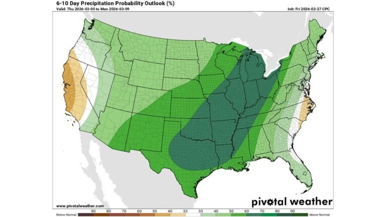 Active Jet Stream Pattern to Bring Severe Storms from Texas to Ohio Valley and Late-Season Snow to Midwest and Great Lakes Through March 9
