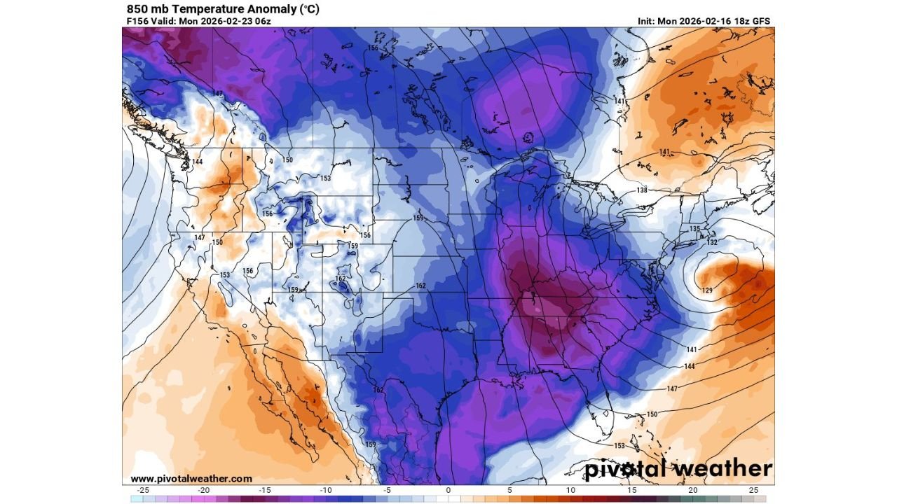 Arctic Air Blast to Slam Central and Eastern U.S., Bringing 20–30 Degree Temperature Drop and Possible Snow From Oklahoma to the Mid-Atlantic