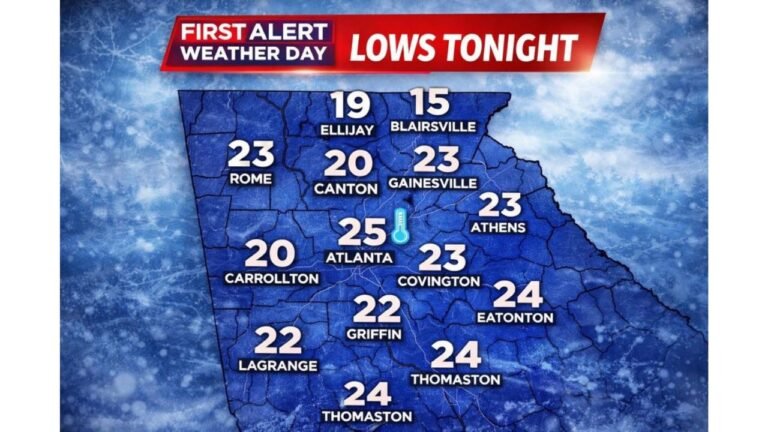 Atlanta Weather Maps Spark Confusion as North Georgia Lows Plunge Into Teens While Slow-Moving Front Targets Metro Area
