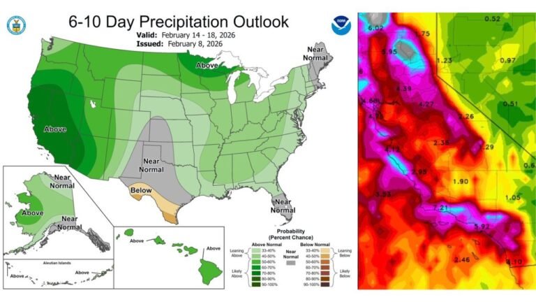California Storm Pattern Returns With Flood Risk Increasing Across California, Nevada, and Arizona as February Turns Active