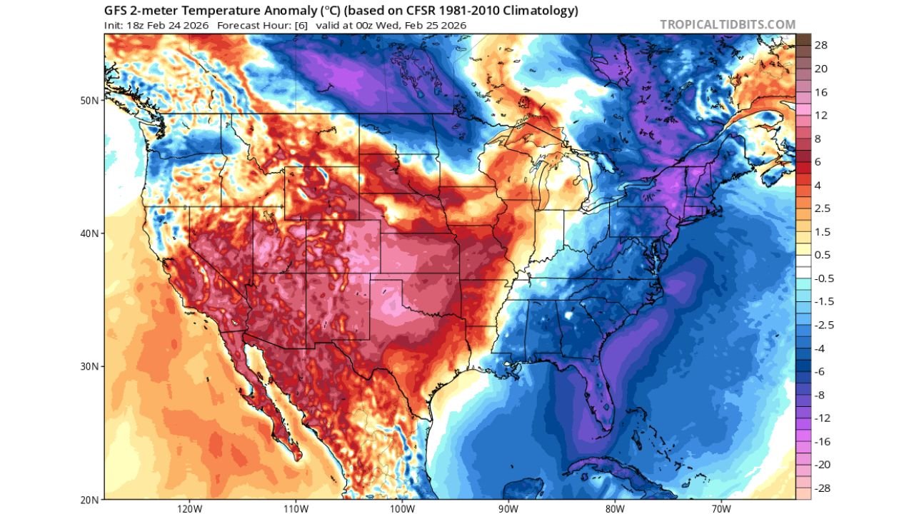 Colorado Shatters February Heat Records in Springfield and Pueblo as California, Arizona and Texas Brace for Historic Winter Warmth