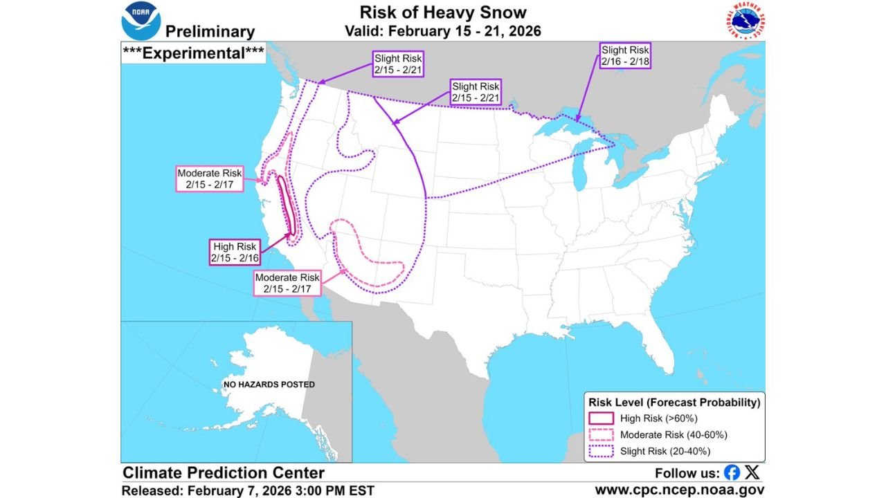 Colorado, Utah, and Wyoming Rockies Poised for Major Snowpack Surge as NOAA Flags High Heavy Snow Risk