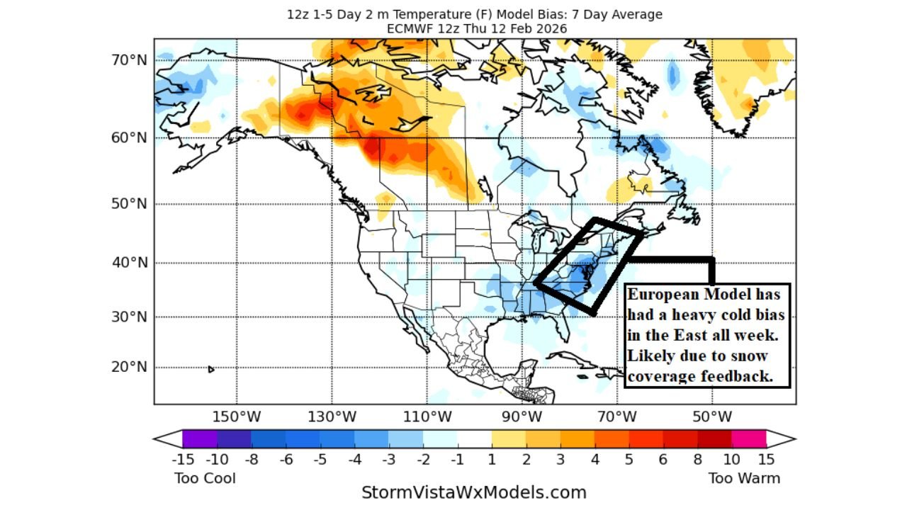 European Model Shows Strong Cold Bias in Mid-Atlantic After D.C. Snowstorm, Raising Questions About Upcoming Forecast