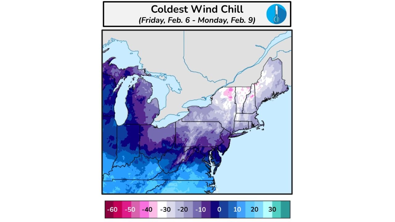 Extreme Arctic Cold Targets Illinois, Michigan, New York, Pennsylvania and New England With Dangerous Wind Chills Through Feb. 9