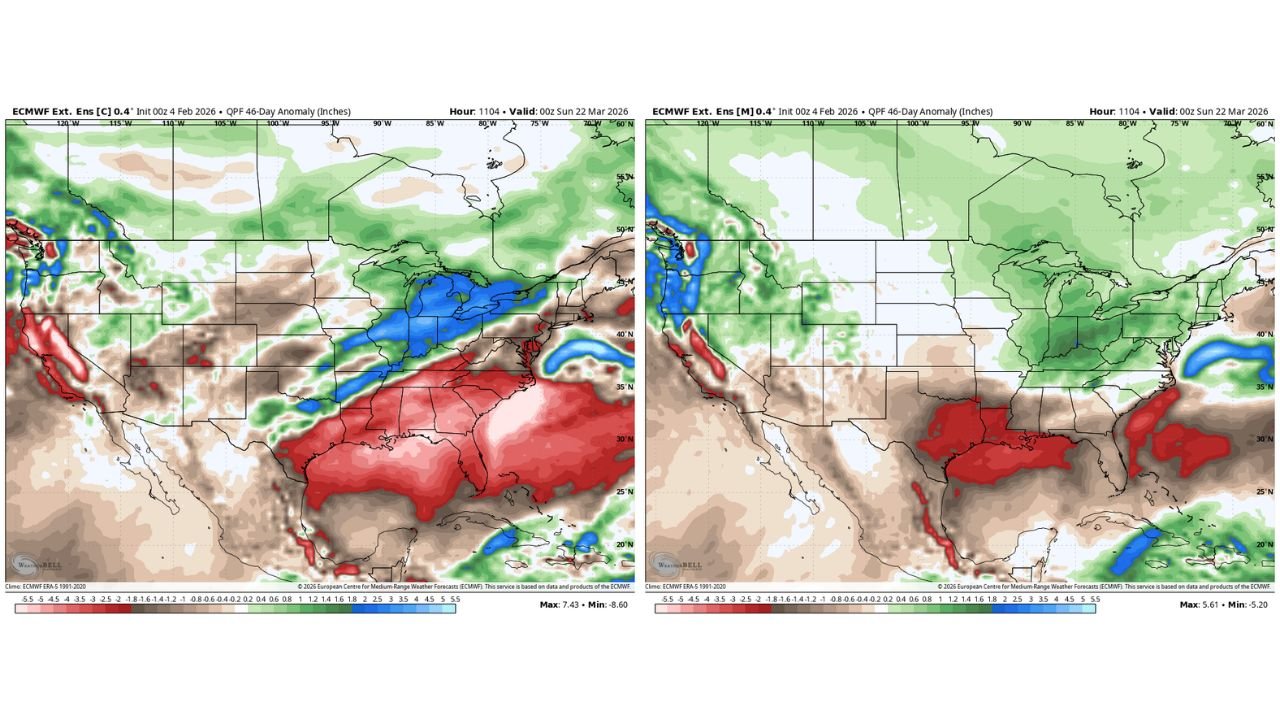 Florida Drought Deepens as ECMWF Forecast Shows Extremely Dry Pattern for Florida, Alabama, Georgia and Gulf Coast States Into March