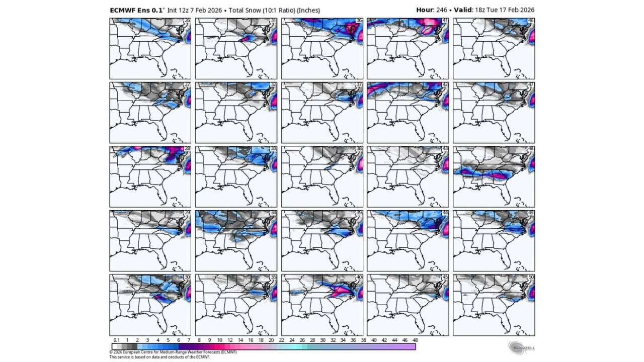Georgia Snow Appears in Euro Model Beyond 7 Days, But Ensemble Data Keeps Confidence Very Low Across the Southeast