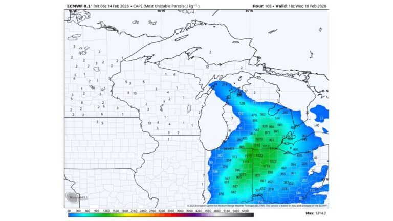 Great Lakes Region Wednesday Forecast Could Flip From Snow Concerns to Elevated Storm Threat Across Michigan, Indiana, Ohio