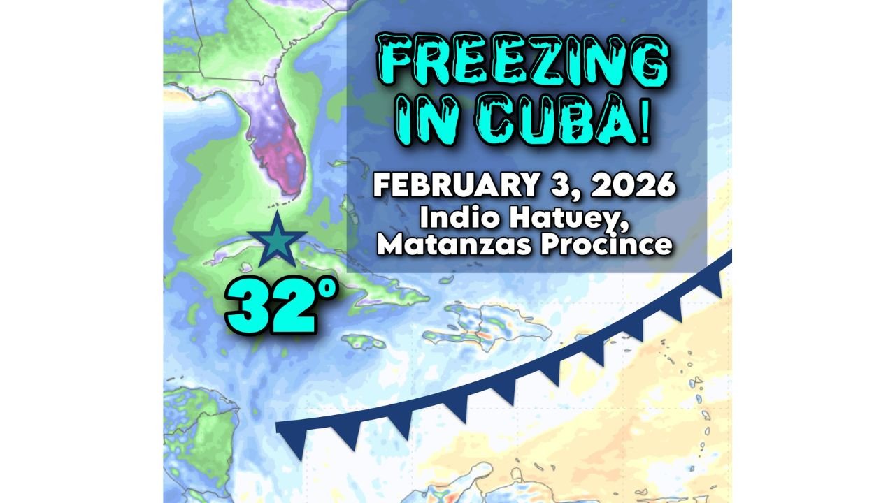 Historic Arctic Cold Front Pushes Temperatures to Freezing at Sea Level in Cuba, Setting Rare Tropical Record in Matanzas Province