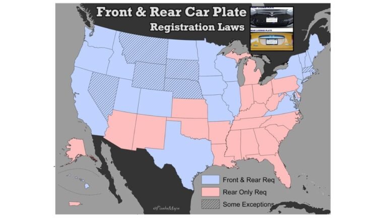 Illinois Drivers Must Display Front and Rear Plates While Many Southern States Require Only One, National Map Shows