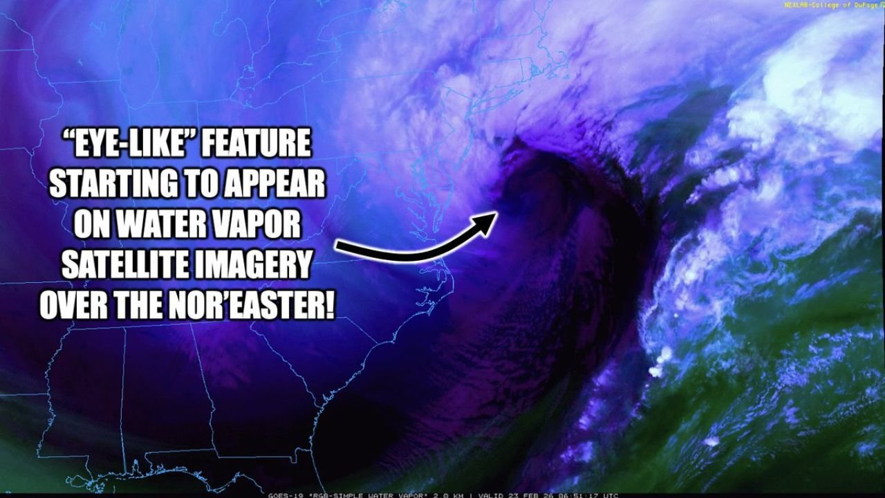 Massachusetts, Connecticut, Rhode Island and Maine Brace for Major Coastal Impacts as Strengthening Nor’easter Shows “Eye-Like” Feature on Satellite
