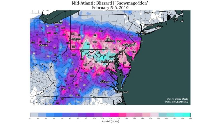 Mid-Atlantic States Mark 16 Years Since “Snowmageddon” as Historic February 2010 Blizzard Still Stands as a Benchmark