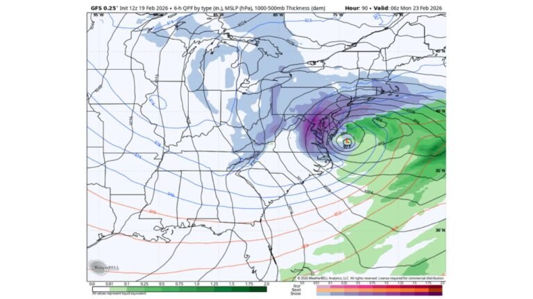 Mid-Atlantic and Northeast Winter Storm Showdown as Models Clash Over Major Snow and Inverted Trough Threat