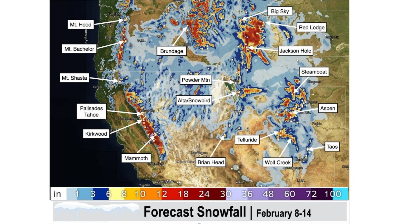 Mid-February Pattern Shift Brings Widespread Snow Across California, Oregon, Washington, Idaho, Montana, Utah, Colorado, Wyoming, and New Mexico