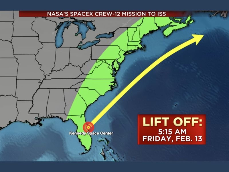 NASA’s SpaceX Crew-12 Falcon 9 Launch From Florida Could Light Up Skies Across 15 East Coast States Early Friday Morning