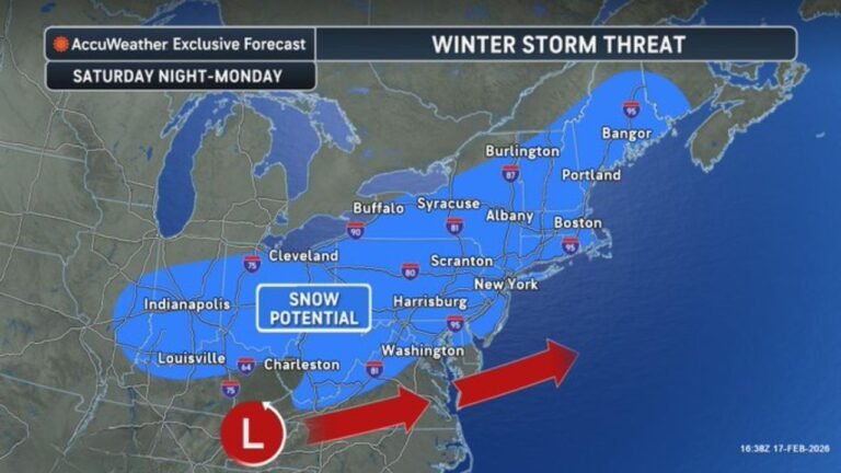 New York, Pennsylvania and Massachusetts Could See Significant Snow as Saturday Night–Monday Winter Storm Targets Northeast