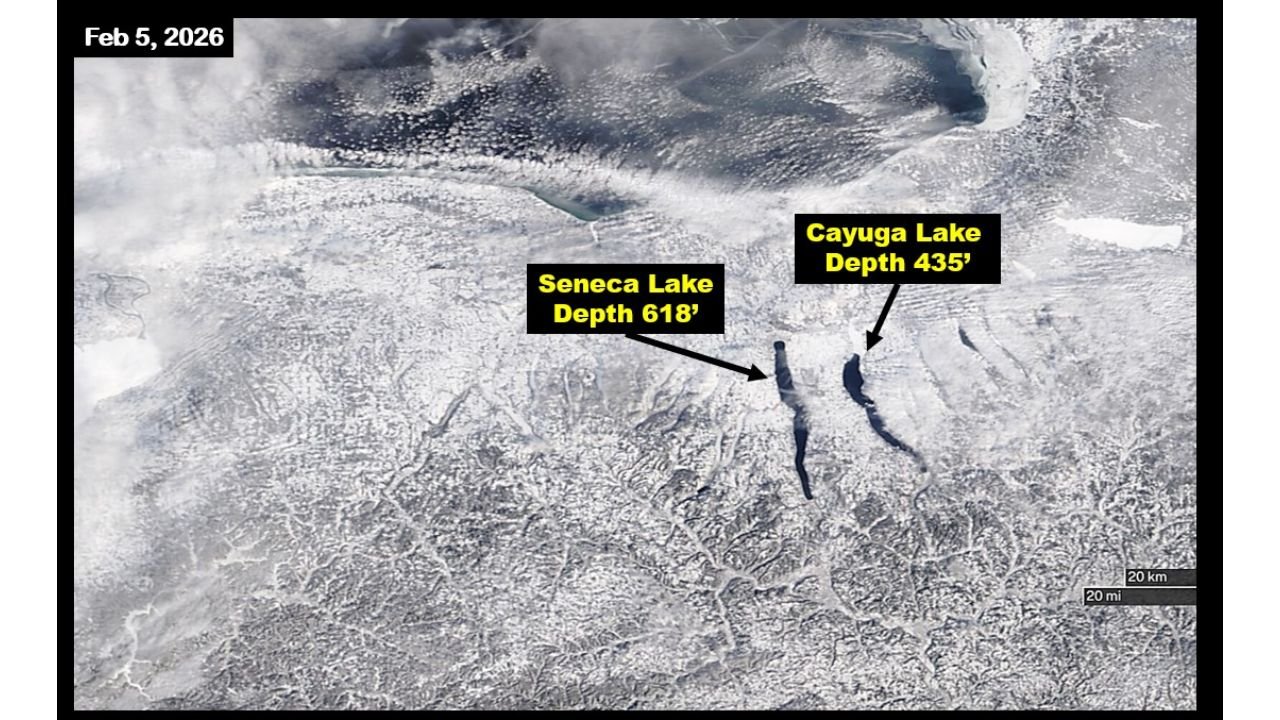 New York’s Deepest Finger Lakes Remain Ice-Free in February 2026 as Seneca and Cayuga Stay Wide Open