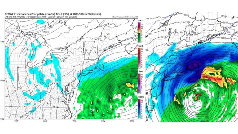 Northeast Blizzard Threat Explodes Overnight as Offshore Storm Rapidly Intensifies Toward New York and New England