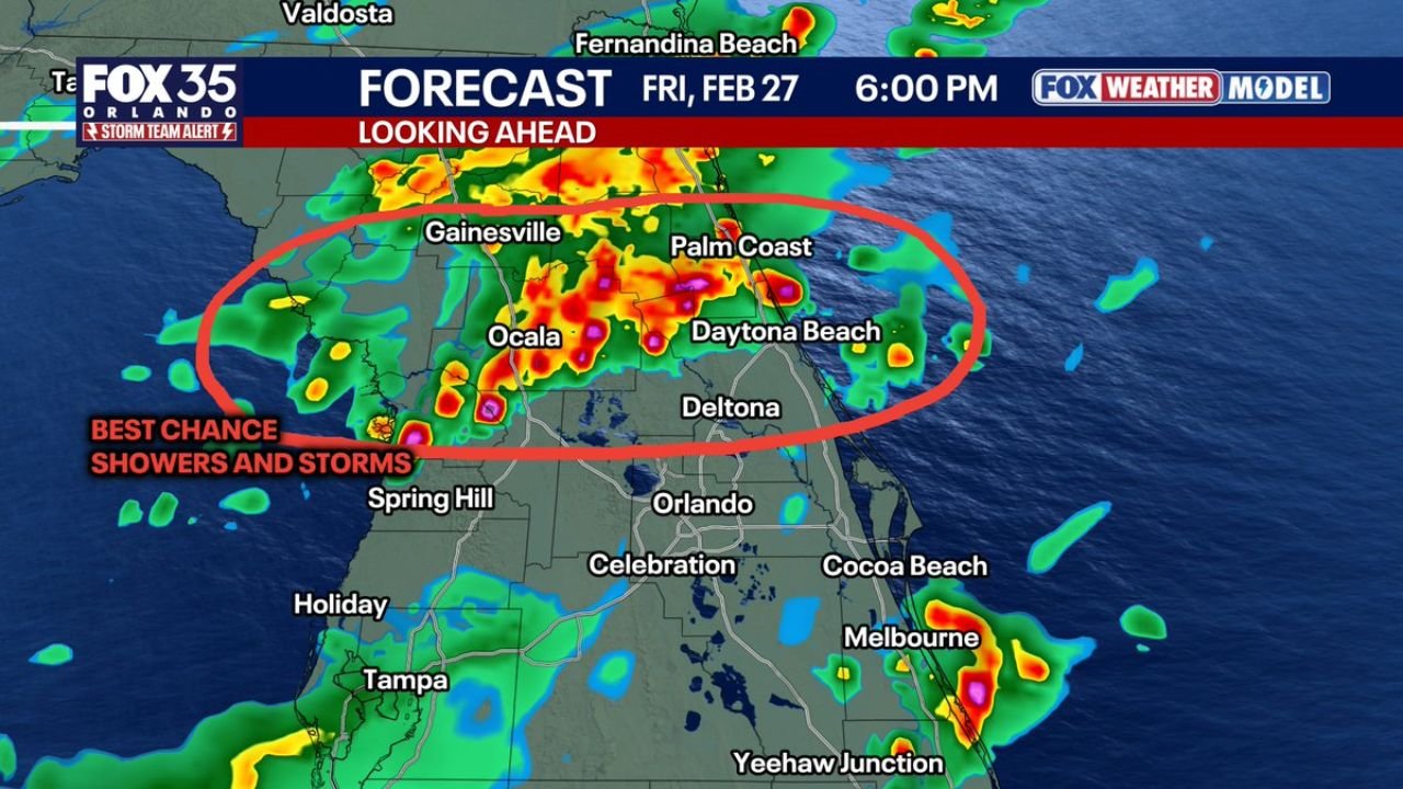 Orlando, Ocala and Daytona Beach in Target Zone as Central Florida Braces for Late-Friday Storms Amid Extreme Drought Concerns