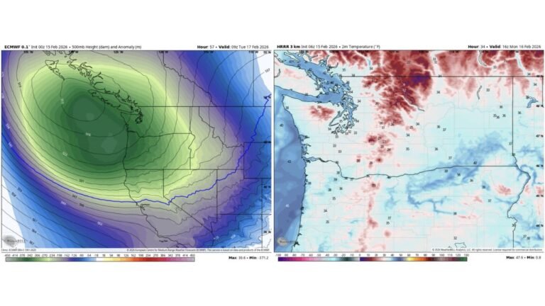 Pacific Northwest Faces Rare Lowland Snow Chance as Deep Offshore Trough Drives Cooler Pattern Into Washington and Oregon