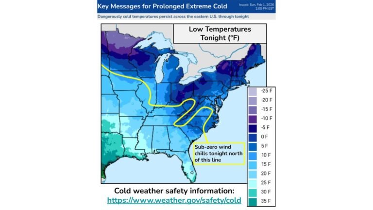 Dangerous Arctic Cold Continues Across Illinois, Midwest, Southeast and Northeast With One More Severe Night Before Retreat