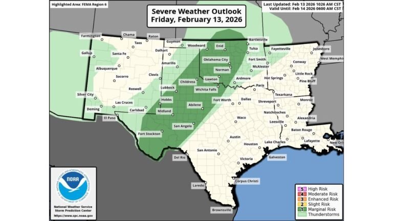 Severe Weather Threat Spreads Across Texas, Oklahoma and New Mexico as Marginal Risk Targets Fort Stockton, Abilene and Oklahoma City