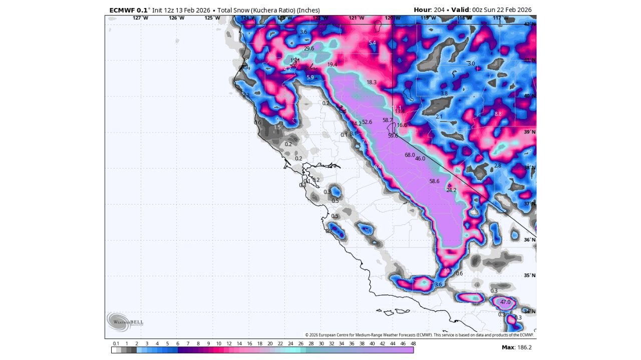 Sierra Nevada Braces for 4 to 8 Feet of Snow as Life-Threatening Atmospheric River Targets California with 100+ MPH Winds