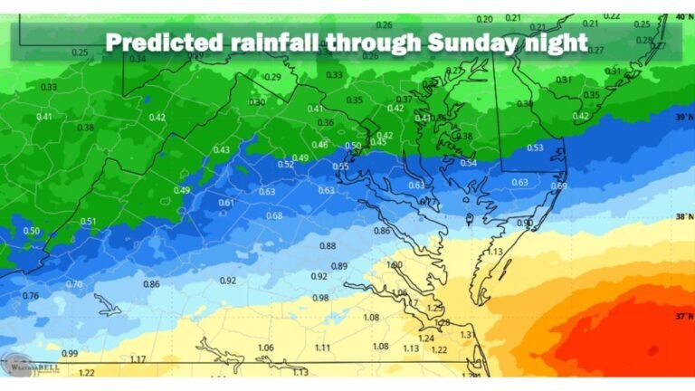 Washington, D.C. and Northern Virginia to See 0.3–0.6 Inches of Steady Rain Through Sunday Night, Offering Drought Relief and Snowpack Melt