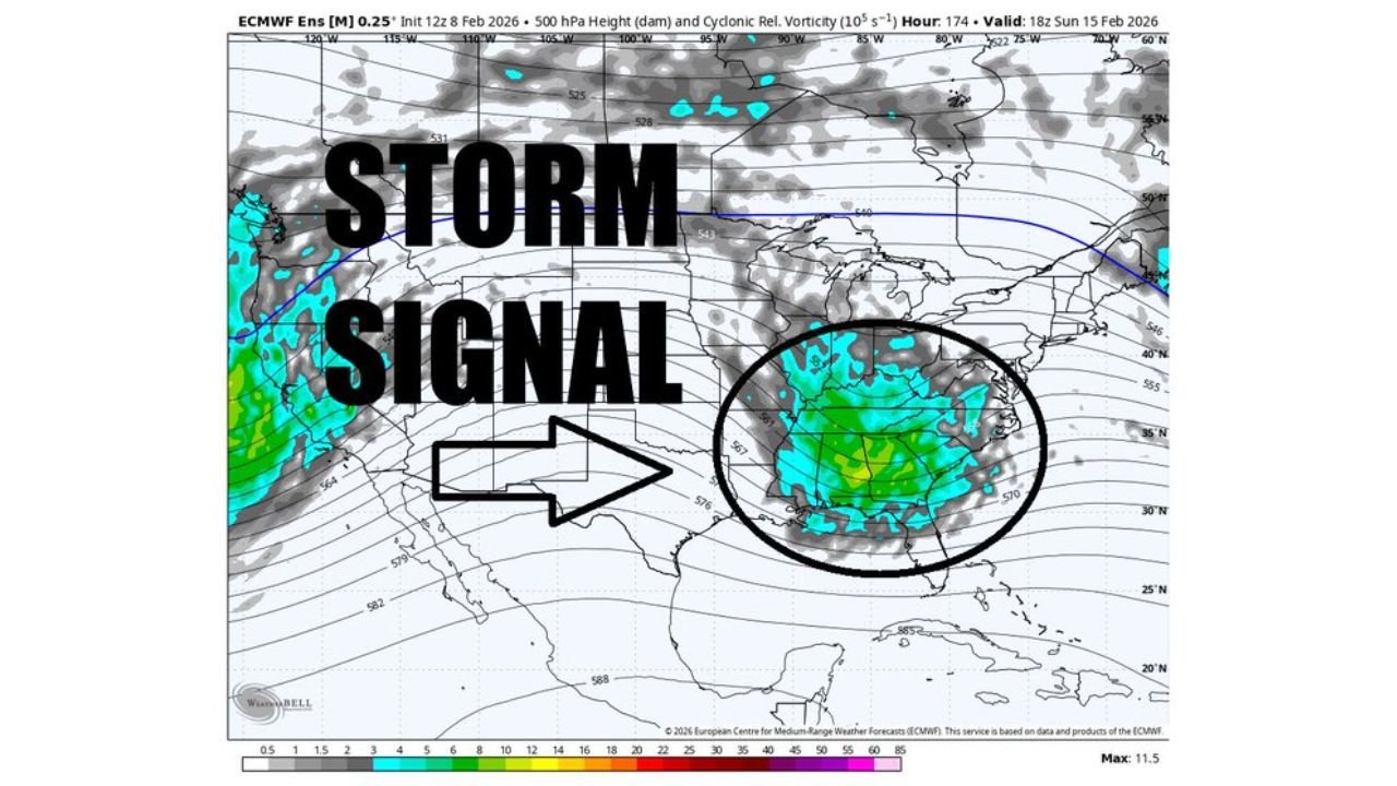 Storm Signal Emerges for Tennessee, Kentucky, Virginia, and the Carolinas as ECMWF Highlights Potential Eastern U.S. System