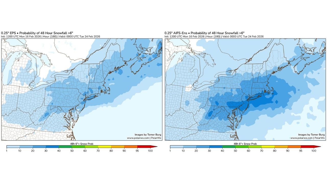 Sun–Mon Snowstorm Threat Intensifies Across Pennsylvania, New York, and New England as Models Signal 6+ Inch Potential