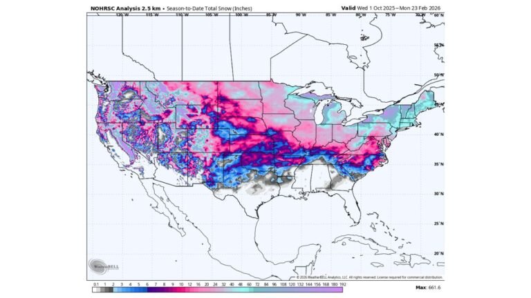 Texas, Florida, California and New York Among All 48 States Reporting Measurable Snow During 2025–2026 Winter Season