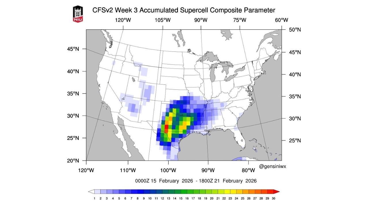 Texas, Oklahoma, Arkansas, and Louisiana Emerge as Early Spring Signals Point to Mid-February Severe Weather and Supercell Potential