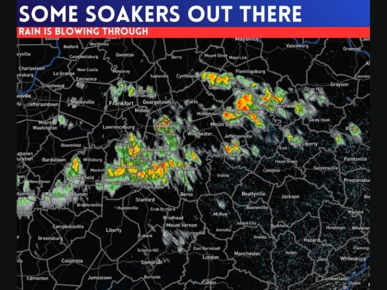 Thunderstorms and Half-Inch Soakers Sweep Across Lexington, Frankfort and Eastern Kentucky Communities