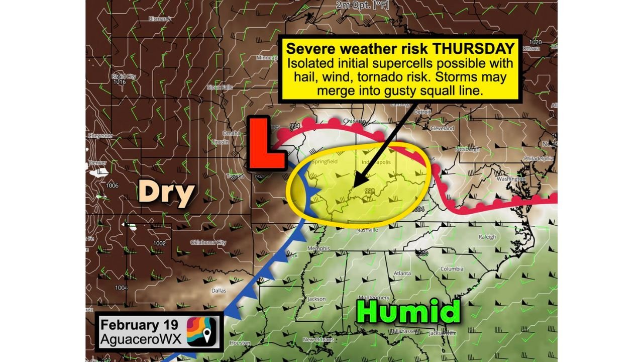 Thursday Severe Weather Threat Targets Illinois, Indiana, Missouri and Ohio Valley With Tornado and 60+ MPH Wind Risk