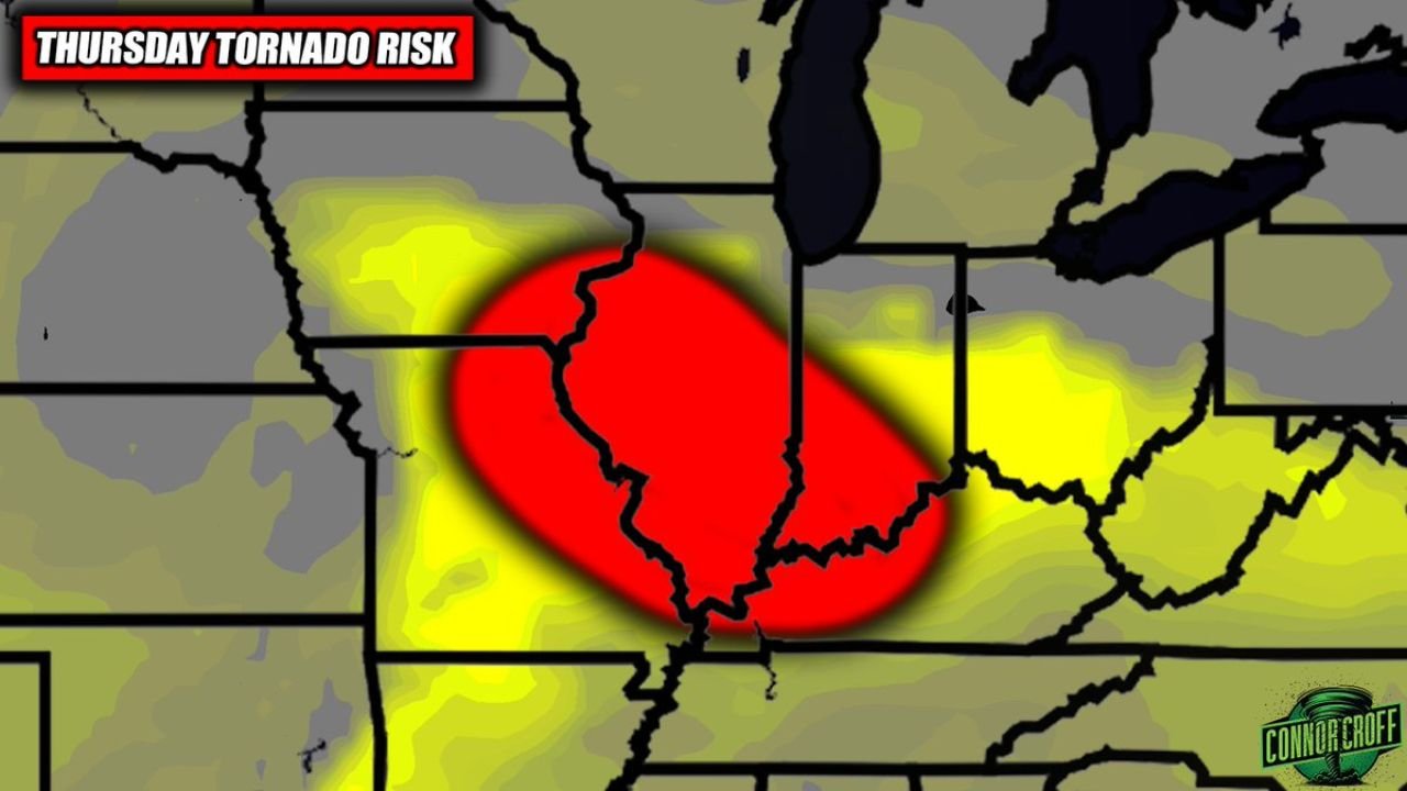 Thursday Tornado Risk Expands Across Illinois, Indiana, and Missouri as First Major Midwest Threat of the Year Takes Shape