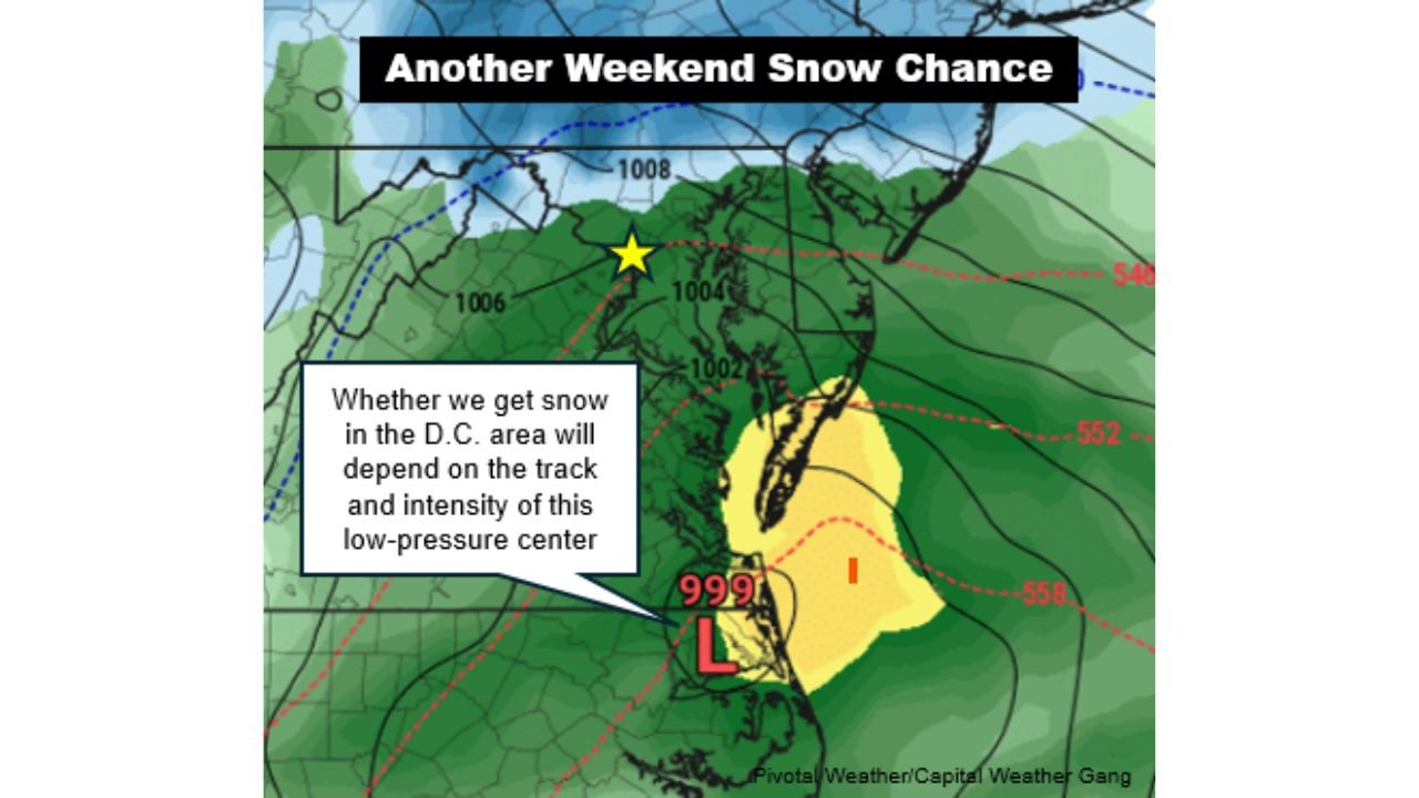 Washington, D.C., Maryland and Virginia Face Another Weekend Snow Threat as Coastal Low Track Raises High-Stakes Questions