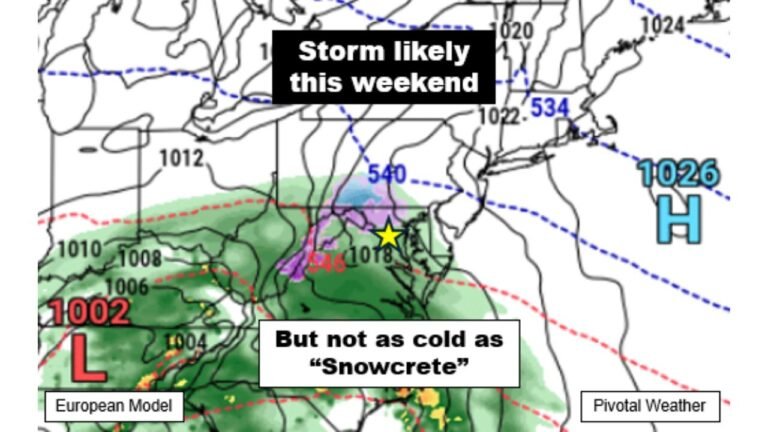 Washington, D.C. Weekend Storm Brings Snow-to-Rain Threat, But Milder Air Limits Major Winter Impact