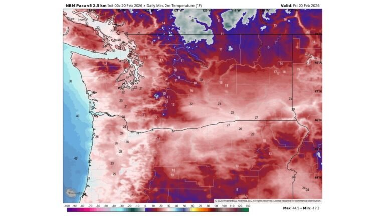 Washington and Oregon Brace for Coldest Night of Winter as Temperatures Plunge Before Weekend Warm-Up