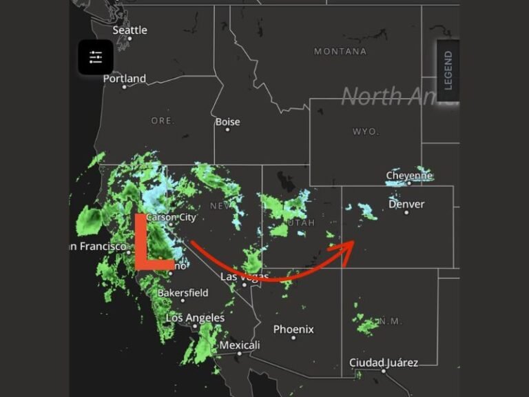 West Coast Storm to Dump 6 to 12 Inches of Snow in Sierra and Rockies, With 18 Inches Possible on Highest Peaks