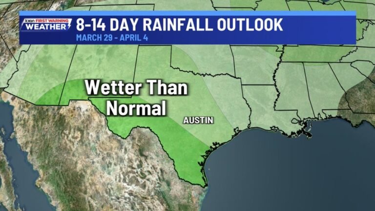 Austin, San Antonio and Central Texas Eye Wetter-Than-Normal Pattern as Climate Prediction Center Signals Early April Rain Surge