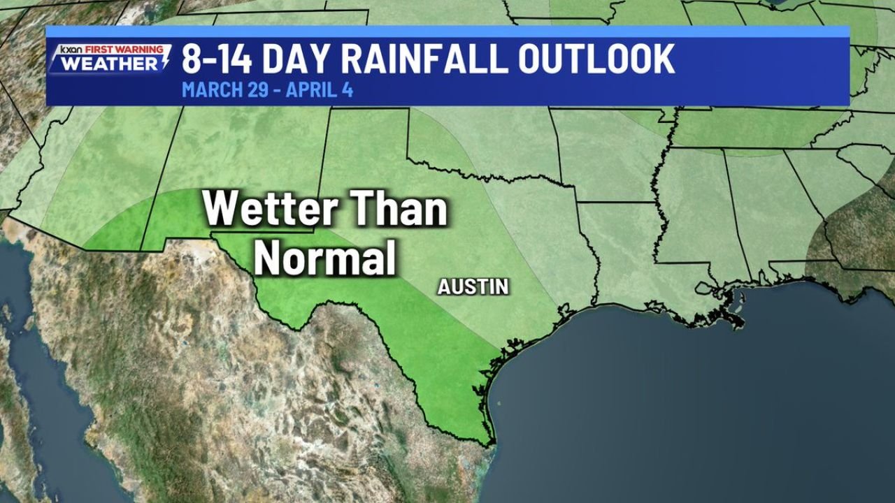 Austin, San Antonio and Central Texas Eye Wetter-Than-Normal Pattern as Climate Prediction Center Signals Early April Rain Surge