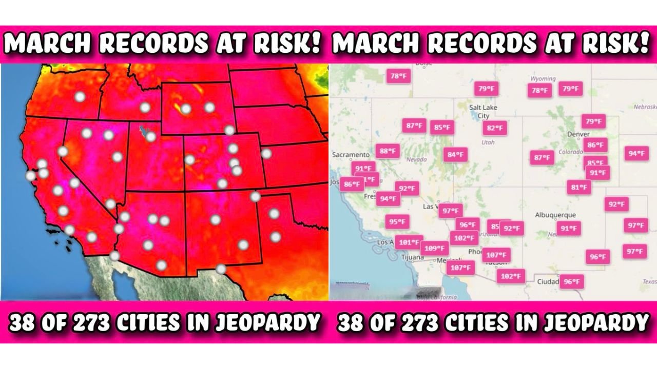 California Nevada Arizona Utah Colorado and New Mexico Face Explosive March Heat Wave as 38 Cities Target All-Time Record High Temperatures