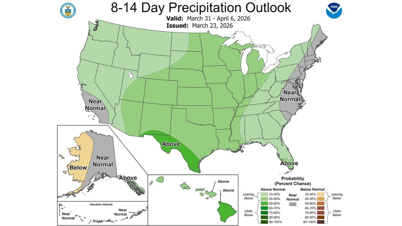 California and Texas Targeted for Rain Comeback March 31–April 6 as Southern California Heat Eases and 40–60 Percent Odds Favor Meaningful Totals