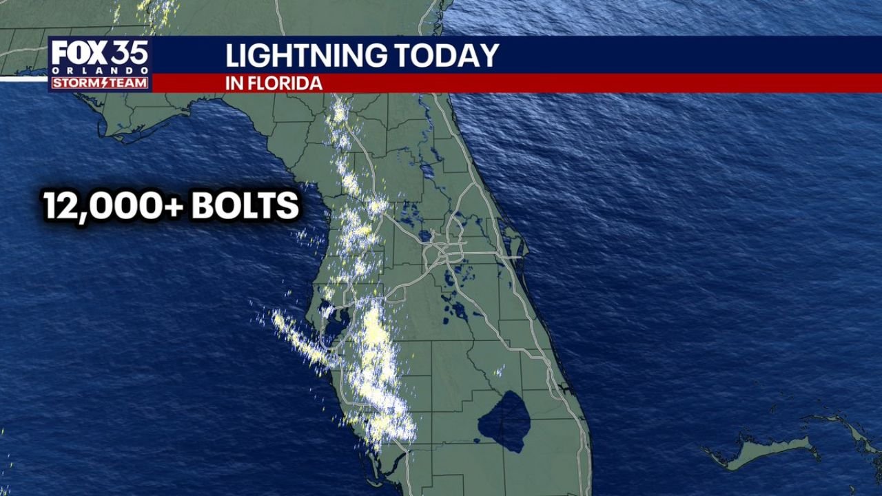 Florida Skies Explode With Over 12,000 Lightning Strikes as Powerful Sea-Breeze Collision Ignites Storms Across Western Peninsula