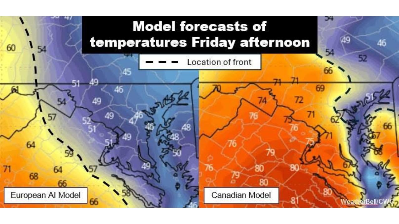 Forecast Uncertainty Looms Over Washington D.C. as Competing Weather Models Show Major Temperature Divide for Friday