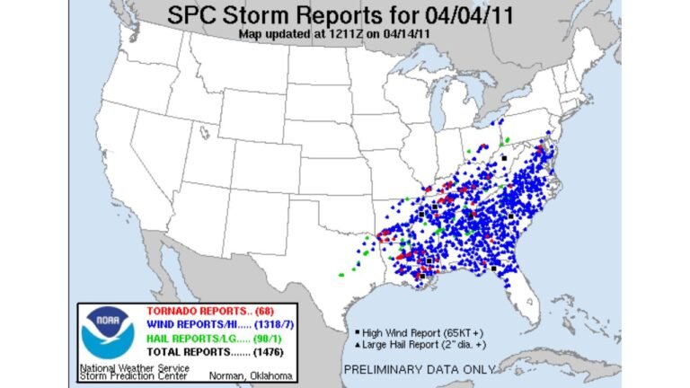 Forecasters Compare Sunday–Monday Setup to April 4–5, 2011 as Powerful Trough Targets Mississippi, Alabama, Tennessee and Georgia With Widespread Severe Threat