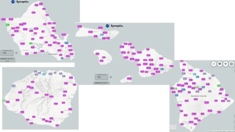 Hawaii Soaked by Kona Low: Oahu, Maui, Kauai, and Big Island See 10+ Inches of Rain as Flash Flooding Continues Across the Island Chain