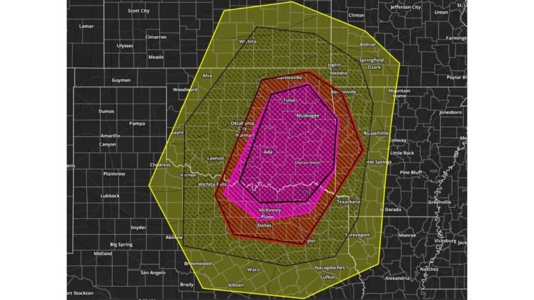 High-End Severe Weather Scenario Targets Dallas, Oklahoma City and Tulsa Under New SPC Hatching Intensity Outlook Concept