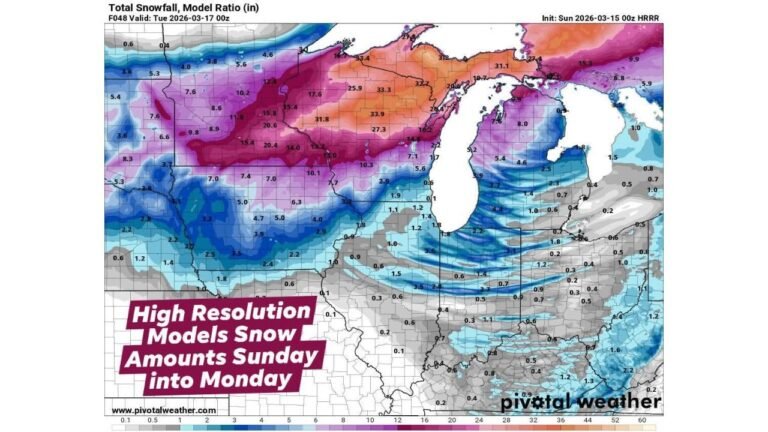 Illinois Braces for 50–55 MPH Wind Gusts and Blizzard Conditions in Rockford and Freeport While Chicago Snowfall Totals Remain Limited Sunday Night Into Monday