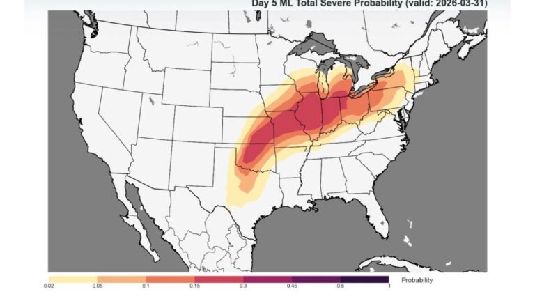 Illinois, Indiana, Missouri, Iowa and Wisconsin Face Monday–Tuesday Severe Storm Risk With All Hazards Possible Including Tornadoes and Large Hail